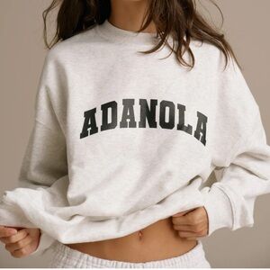 Adanola Heather Gray Varsity Sweatshirt SZ Small